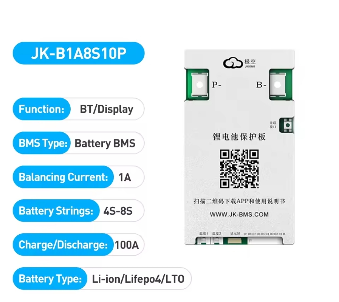 JK 100A 4S-8S 1A ACTIVE BALANCER SMART BMS. JK-B1A8S10P