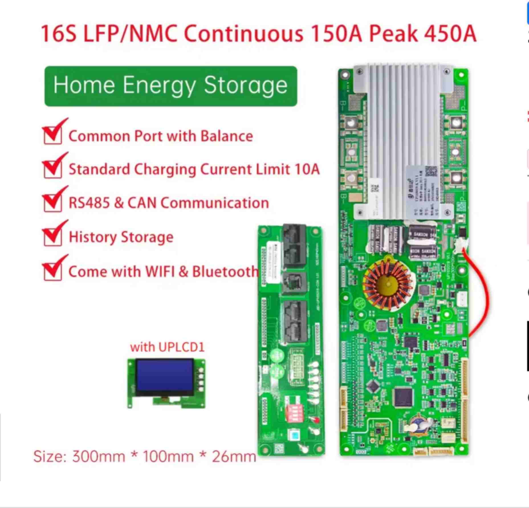 JBD BMS UP16SO19 150A 8S-16S ESS WIFI BLUETOOTH SMART BMS with Balance